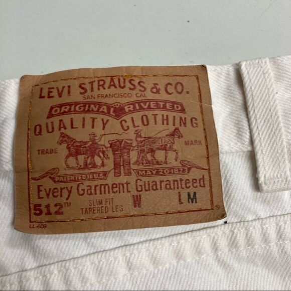 LEVIS Vintage 512 Slim fit tapered leg White‎ Size 12 Mis-M,Made in USA 3/2000 - Picture 11 of 13